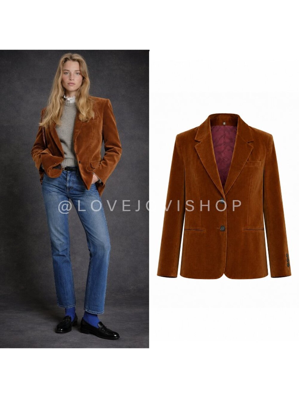 Academia | Vintage 70s Sears Velvet Rust Single Breasted | Classic Retro Blazer
